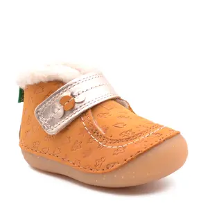 Ghete So Schuss, piele naturala, talpa flexibila, captuseala, maro cognac, Kickers_909730-10-72-18_Pebebe