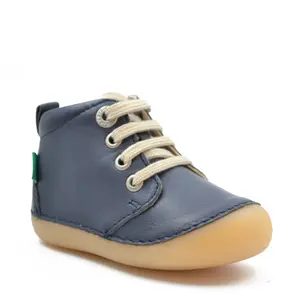 Pantofi Sonizip, piele naturala, talpa flexibila, bleumarin, Kickers- 947791-10-10-24-Kickers-