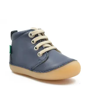 Pantofi Sonizip, piele naturala, talpa flexibila, bleumarin, Kickers- 947791-10-10-24-Kickers