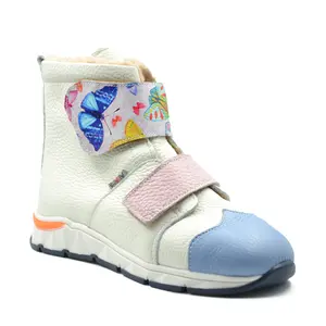 Ghete fete, piele naturala, roz, fluturas, Ronja- Ari-209-1-30-Ariana Baby Shoes-