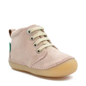 Pantofi Sonizip, piele naturala, talpa flexibila, bej, Kickers_947792-10-113-18_Pebebe