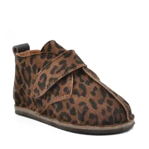 Ghete din piele pentru primii pasi cu talpa flexibila, animal print- RO-104-13-24-By Pebebe-