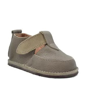 Pantofi barefoot, primii pasi, talpa flexibila, khaki, Miki- RO-301-7-24-By Pebebe