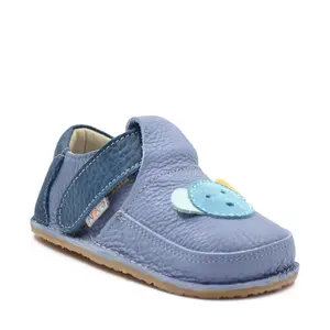 Pantofi barefoot, primii pasi, piele naturala, talpa flexibila, albastru, ursulet, Happy Koala- Ari-009-17-Ariana Baby Shoes-