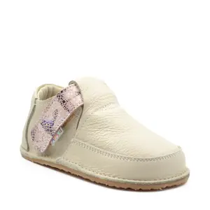 Pantofi barefoot, primii pasi, piele naturala, talpa flexibila, crem, Stela- Ari-020-2-17-Ariana Baby Shoes-