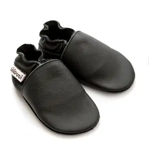 Pantofi de interior din piele naturala, talpa din piele intoarsa, Black Panter, Liliput- 2006001012965-Liliputi-