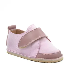 Pantofi din piele pentru copii, talpa cauciuc, lila- RO-102-3-24-By Pebebe