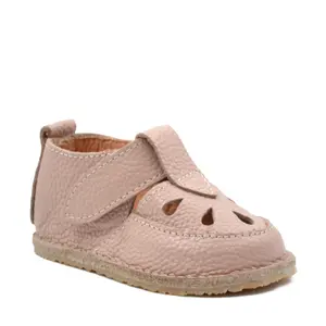 Sandale din piele naturala pentru copii cu talpa flexibila, Miki, Roz pudra- RO-202-2-24-By Pebebe-