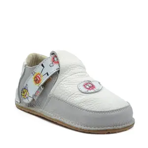 Pantofi barefoot, primii pasi, piele naturala, talpa flexibila, alb, monstruleti, Supreme_Ari-010-16_Pebebe