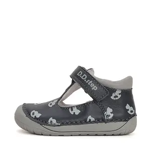 Pantofi decupati, piele naturala, primii pași, Barefoot, bleumarin, calut, D.D.Step_H070-41464A-20_Pebebe