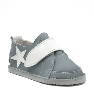 Pantofi din piele pentru copii, talpa cauciuc, gri_RO-102-2-17_Pebebe
