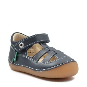 Sandale Sushy, piele naturala, talpa flexibila, bleumarin, Kickers_611084-10-102-18_Pebebe