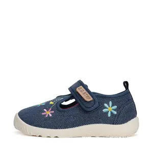 Pantofi interior, material textil, bleumarin, floricele, D.D.Step- CSG-41133-25-D.D. Step