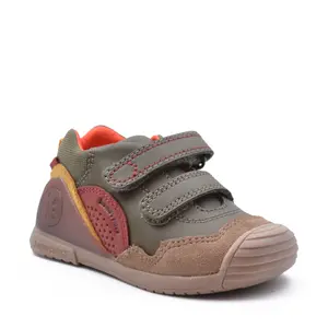 Pantofi copii, piele naturala, Biogateo Urban Casual, verde uscat, Biomecanics_241120-B788-18_Pebebe