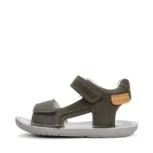 Sandale barefoot copii, piele naturala, khaki, D.D.Step_G080-41185AM-31_Pebebe