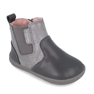 Cizme copii, piele naturala, Soft & Fun, stelute, gri, Garvalin- 241304-A083-23-Garvalin