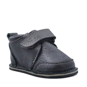 Ghete barefoot Copii, captuseala textila,  talpa flexibila, negru, Smiley- RO-600-1-24-