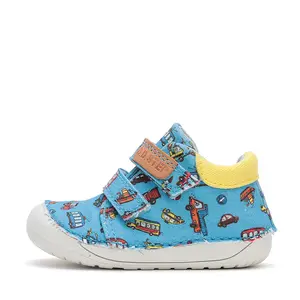 Pantofi copii, material textil, albastru deschis, masinute, D.D.Step- C070-42861A-25-D.D. Step