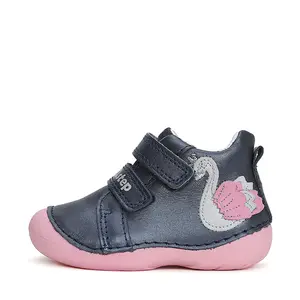 Pantofi fete, piele naturla, talpa flexibila, bleumarin sidef, lebada, D.D.Step- S015-42532-23-D.D. Step