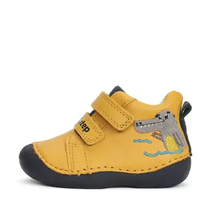 Pantofi baieti, piele naturla, talpa flexibila, galben, crocodil, D.D.Step_S015-42325A-20_Pebebe