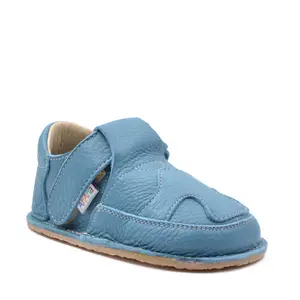 Pantofi barefoot, primii pasi, piele naturala, talpa flexibila, albastru, Artur_Ari-020-3-16_Pebebe