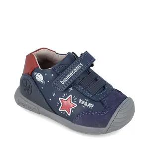 Pantofi copii, piele naturala, Biogateo Urban Casual, bleumarin, steluta, Biomecanics_241129-A183-19_Pebebe