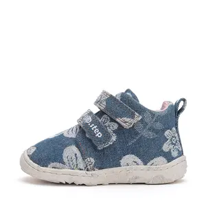 Pantofi fete, material textil, albastru, denim, flori, D.D.Step_C077-42610C-21_Pebebe