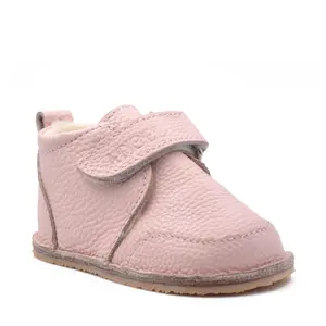 Ghete barefoot fete, captuseala din blana,  talpa flexibila, roz, Smiley- RO-600-3-22-