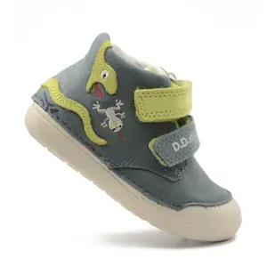Pantofi din piele naturala pentru copii, talpa flexibila, verde uscat, serpisor verde, D.D. Step- S066-51303B-25-D.D. Step