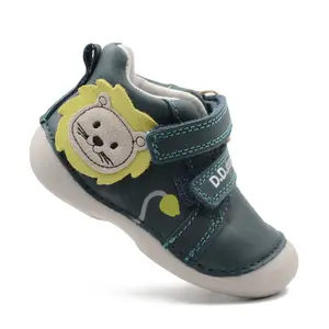 Pantofi primii pasi baieti, piele naturla, verde inchis, leu, D.D. Step- S015-51897-24-D.D. Step