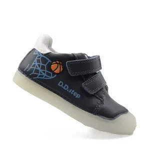 Pantofi baieti, piele naturala, talpa flexibila Gelsole, bleumarin, basketball, D.D. Step_S049-51676M-29_Pebebe
