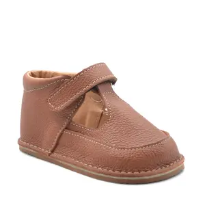 Pantofi barefoot, piele naturala, primii pasi, talpa flexibila, decupati, maro_RO-501-2-23_Pebebe