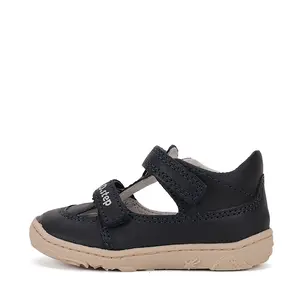 Pantofi D.D.Step copii, barefoot, piele naturala, decupati, primii pași, bleumarin- H077-51734CM-31-D.D. Step