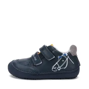 Pantofi baieti, piele naturala, barefoot, talpa flexibila, bleumarin, calut, D.D.Step- S063-51264M-30-D.D. Step