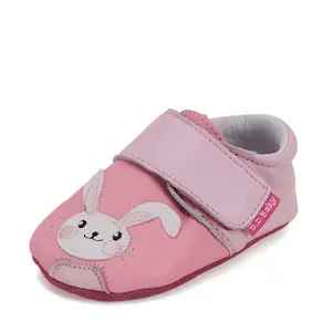 Pantofi fete, piele naturala, primii pasi, interior, roz, iepurasi, D.D. Step- K1596-51858-22/23-D.D. Step