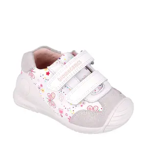 Pantofi Biomecanics fete, primii pasi, piele naturala, Biogateo Casual, alb- 252100-B050-25-Biomecanics