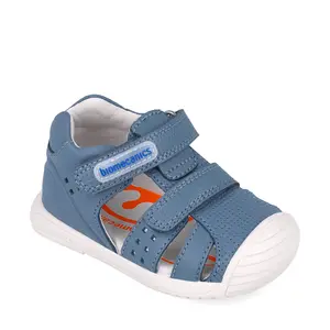 Sandale Biomecanics baieti, piele naturala, talpa flexibila, protectie degete, Biogateo Casual, albastru- 252124-A631-25-Biomecanics