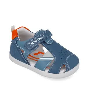 Sandale Biomecanics  baieti, piele naturala, talpa flexibila, protectie degete, Biomecanics wider, albastru- 252169-A556-26-Biomecanics