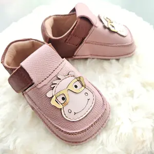 Pantofi barefoot copii, piele naturala, talpa flexibila, hipopotamita Nita- RO-16-5-24-By Pebebe