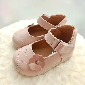Pantofi din piele naturala, talpa flexibila, decupati, roz, Sara_RO-401-1-18_Pebebe