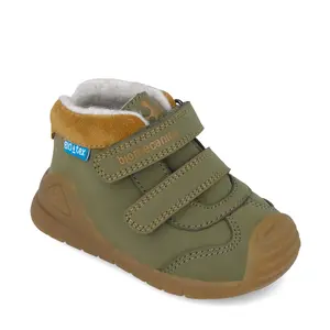 Ghete Biomecanics Baieti, piele naturala, primii pași, captuseala lana naturala, BioGateo, culoare khaki- 251134-B801FB-20-Biomecanics