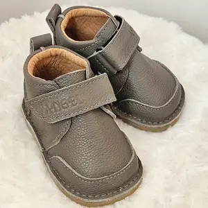 Pantofi primii pasi, barefoot Copii, talpa flexibila, kaki, Smiley- RO-500-4-24-By Pebebe