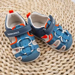 Sandale Biomecanics WIDER baieti, piele naturala si material textil, protectie degete, albastru_252170-A556-19_Pebebe