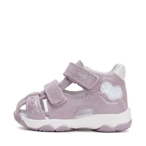Sandale fete, piele naturala, lila, inimioare, D.D. Step_G064-51872BM-29_Pebebe