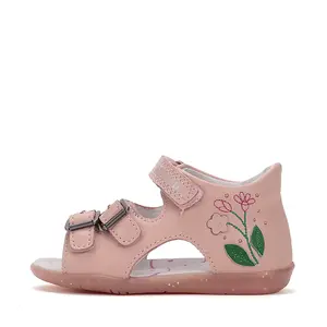 Sandale fete, piele naturala, talpa flexibila, roz deschis, D.D.Step_G075-51585AM-30_Pebebe