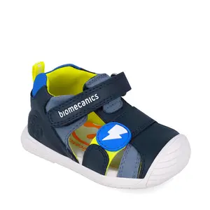 Sandale Biomecanics baieti, talpa flexibila, protectie degete, Biogateo Casual, albastru_252125-A183-19_Pebebe
