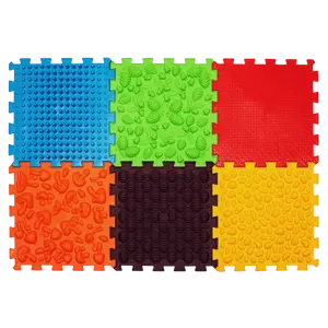 Covoras ortopedic pentru masaj Puzzle "Mix" 6 elemente + 6 triunghiuri_2000000127316_Pebebe