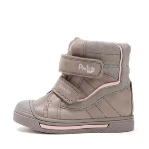 Ghete cu supinatie Ponte20 fete, impermeabile, piele naturala, captuseala textila, maro deschis cu roz_DA06-5-2883C-22_Pebebe