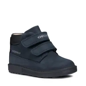 Ghete impermeabile Geox baieti, piele naturala, captuseala din lana si brant termic, bleumarin, Hynde- B842HA-00032-C4002-26-GEOX