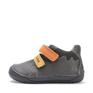 Pantofi D.D. Step baieti, piele naturala, barefoot, primii pasi, khaki cu animalut- S070-52141-25-D.D. Step